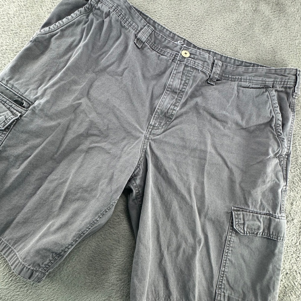 Eddie Bauer Cargo Shorts Mens 42 Gray Excellent Ripstop 100% Cotton 11607914
